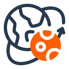 Orbital Path Exploration Vector Icon Illustration