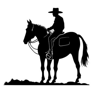 horse and rider Vector illustration silhouette image icon