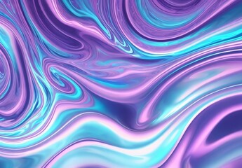 Obraz premium Liquid shapes abstract holographic 3D wavy background 