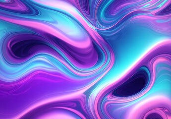 Obraz premium Liquid shapes abstract holographic 3D wavy background 