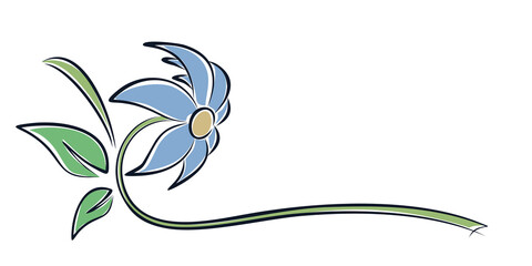 The symbol of a stylized garden flower.
