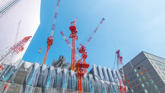 ビルの建設イメージ　タイムラプス