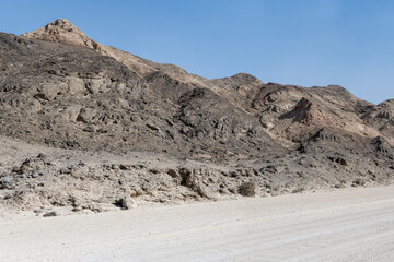 worn barren slopes  in hilly landscape at Moonlandscape, near Swakopmund, Namibia