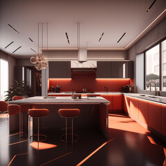 Modern dining room interior design kitchen