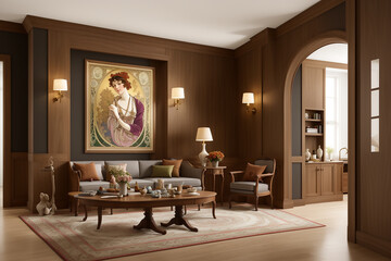 Modernist interior of a livingroom