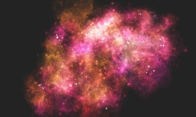 Yellow and Pink Space Galaxy Nebula Background Wallpaper	