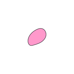 set of pink color blobs with outline abstract