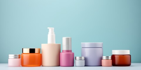 Collection of multi-colored tubes on a colored background