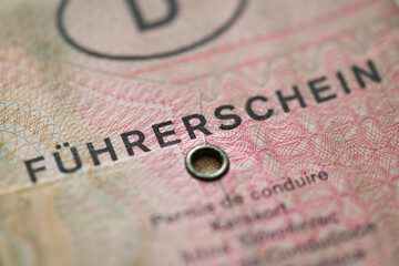 Detail älterer Führerschein, Deutschland