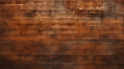 Foto op Plexiglas brick wall surface of copper metallic brown color © kichigin19