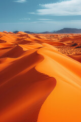 Fototapeta na wymiar Die Sahara-Wüste mit Sanddünen und klarem Himmel