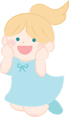 ジャンプする元気な女の子のイラスト3-2