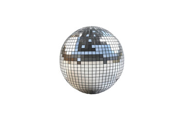 Fototapeta na wymiar Disco Ball On Transparent Background.