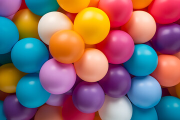 Bunte Luftballone, Bildschirmfüllender Hintergrund  - obrazy, fototapety, plakaty