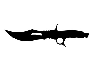 Knife silhouette vector art white background