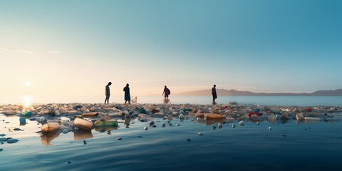 Obraz premium People who care about nature collect Plastic Waste