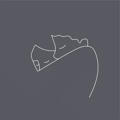 Crumpled paper icon - vector web icon in thin line style