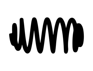 Metal Spring silhouette vector art white background