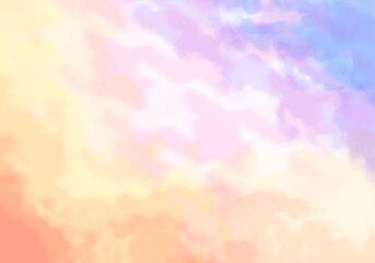 Fototapeta na wymiar colorful painted watercolor sky cloud background