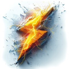 Yellow Lightning Bolt Icon 3D Strike, Background Images , Hd Wallpapers