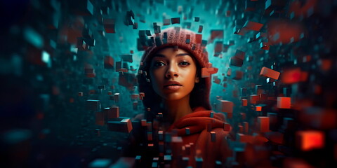 Women's impact in digital spaces, advocating for social change and justice. Generative AI