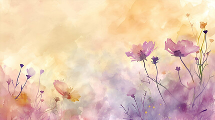Obraz na płótnie Canvas Watercolor floral background. Watercolor flowers. Wallpaper petals spring illustration.