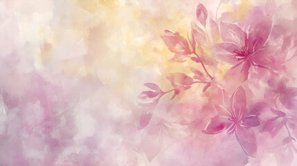 Fototapeta na wymiar Watercolor floral background. Watercolor flowers. Wallpaper petals spring illustration.