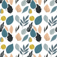 Obraz premium seamless pattern with abstract leaves. 