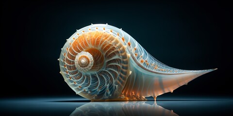 A delicate sea snail its spiral shell decorated