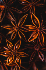 Stars of star anise macrophotography