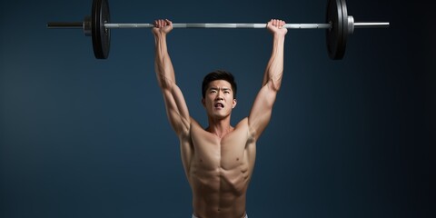 Naklejka premium A Tenacious And Determined Weightlifter