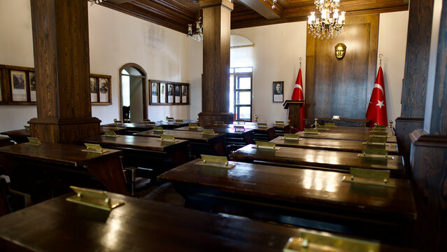 ERZURUM, TURKEY - 07 23, 2023: After the Ottoman Empire collapsed, Mustafa Kemal Atat&uuml;rk started working to establish the Republic of Turkey. Erzurum was the most important stop on the Republic road.