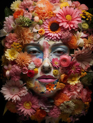 Fashion; Woman's face in flowers #3