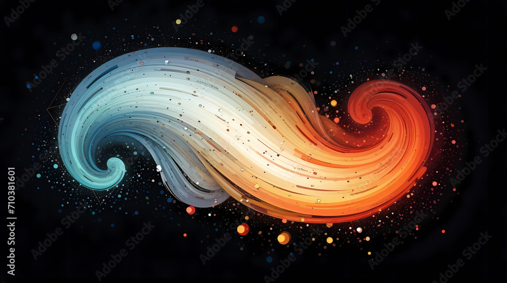 Poster technology abstract lines background and light effects, technology sense background