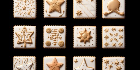 Set of various decorative cookies