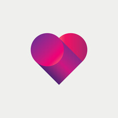 Heart Logo design vector template. St. Valentine day of love gradient symbol. Cardiology Medical Health care Logotype concept icon.