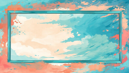 Abstract watercolor background design with a frame and a charming combination of beautiful colors.