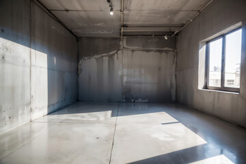 there is a room with a lot of shelves and a window, dezeen showroom, minimalist furniture,generative ai