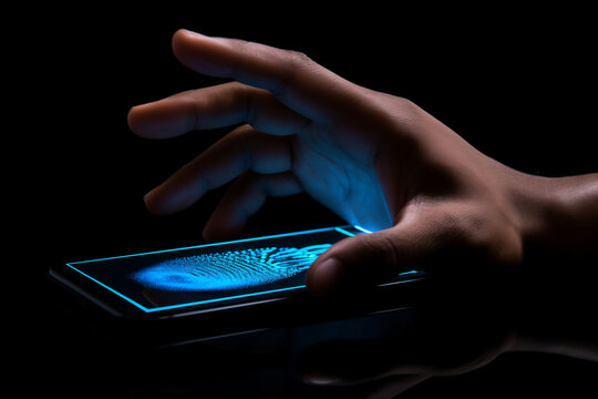 hand doing the scan fingerprints