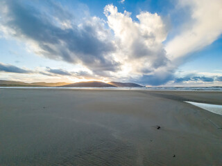 Fototapeta na wymiar Sand storm at Dooey beach by Lettermacaward in County Donegal - Ireland