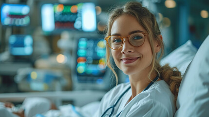 Portrait of smiling beautiful nurse in hospital