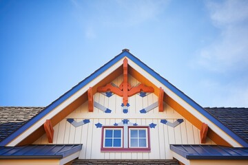Obraz premium steep gabled roof of a tudor architecture house