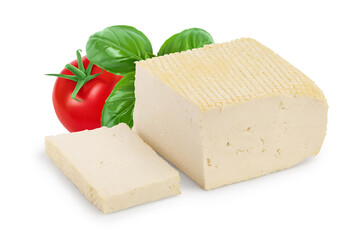 tofu cheese isolated on white background with full depth of field,