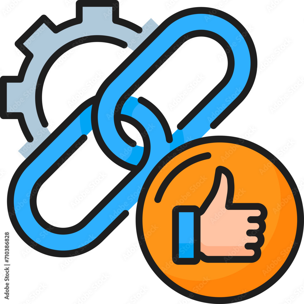 Poster link quality. web audit icon. online company survey report, seo traffic audit or marketing campaign 