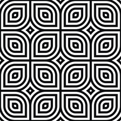 Vector geometric abstract pattern. Seamless braided linear background with geometrical leaf shapes.
