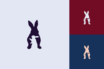 Cool two bunny logo