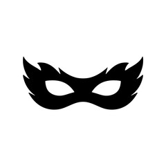 Silhouette of a masked superhero carnival villain