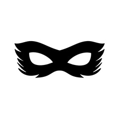 Silhouette of a masked superhero carnival villain