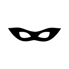 Silhouette of a masked superhero carnival villain
