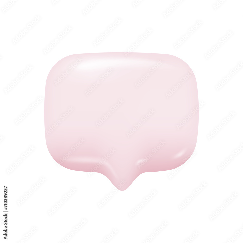 Poster 3d shiny speech bubbles. empty square speech bubbles for conversation messages. 3d illustration.